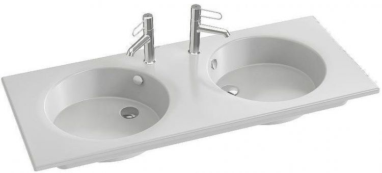 Раковина Jacob Delafon Odeon Rive Gauche 120 EXAT112-Z-00 двойная Белая