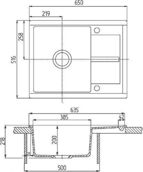 Кухонная мойка Aquaton Делия 65 1A718632DE240 Жемчуг