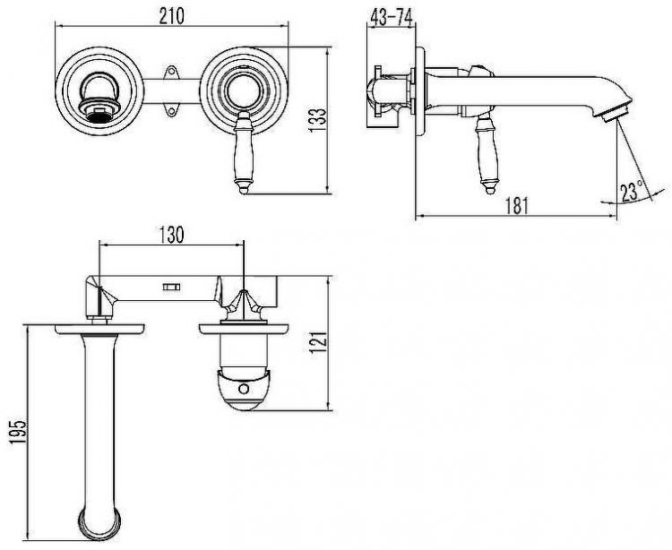 Смеситель для раковины Lemark Villa LM4826B Бронза