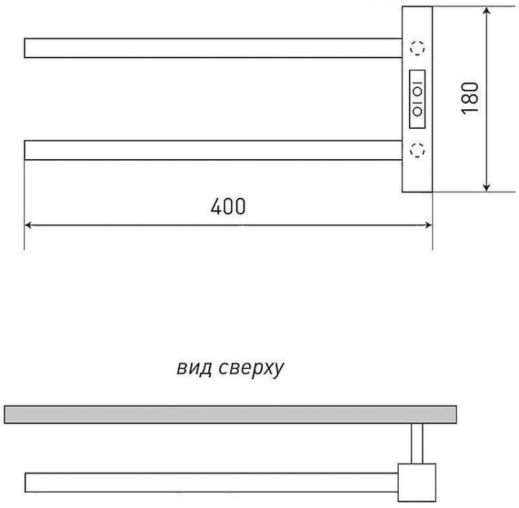 Электрический полотенцесушитель Melodia della vita Drumsticks Quadro Ferrum 40х18 П2 MTRDQF4018bk Черный