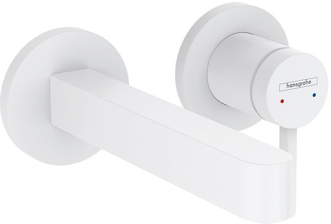 Hansgrohe Finoris Смеситель для раковины, встраиваемый, излив: 16.8см., внешняя часть, цвет: белый матовый