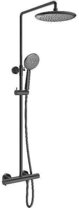 Душевая система Vincea Desire VSFS-1D0TGM с термостатом Вороненая сталь