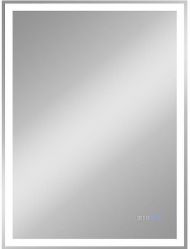 Зеркало Континент Mercury 700х900 ЗЛП344 с подсветкой с сенсорным выключателем с подогревом с часами