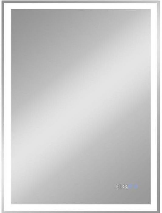 Зеркало Континент Mercury 700х900 ЗЛП344 с подсветкой с сенсорным выключателем с подогревом с часами