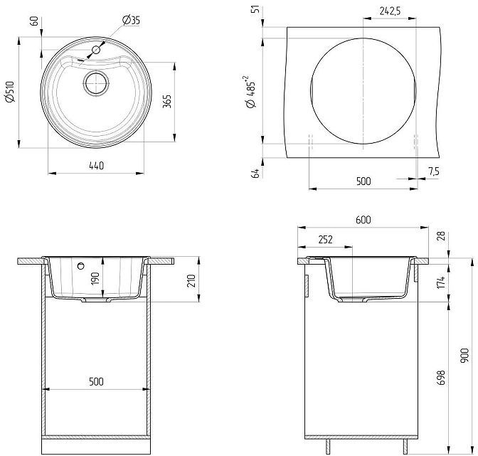 Кухонная мойка Ulgran Classic U-601-302 Песочная Кухонная мойка Ulgran Classic U-601-302 Песочная