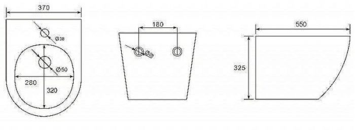 Биде Esbano Garcia ESVBGARCB подвесное Черное глянцевое