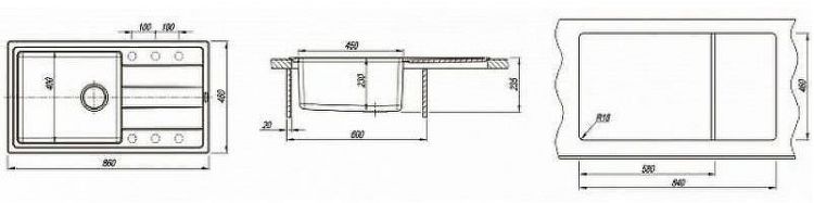 Кухонная мойка Florentina Комби-860 21.400.D0860.302 Антрацит