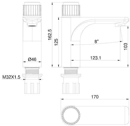 Смеситель для раковины Wonzon & Woghand Click WW-A40412-BG цвет Брашированное золото Смеситель для раковины Wonzon & Woghand Click WW-A40412-BG цвет Брашированное золото