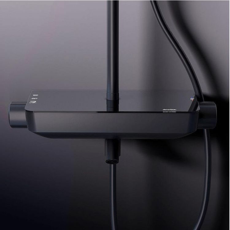 Душевая система Damixa Scandinavian Pure 936760300 с термостатом Черная матовая Душевая система Damixa Scandinavian Pure 936760300 с термостатом Черная матовая