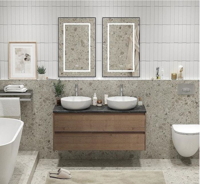 Тумба под раковину BelBagno Kraft 120 KRAFT-1200-2C-SO-2-RT подвесная Rovere Tabacco