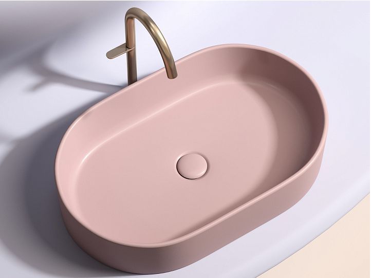 Умывальник CERAMICANOVA Element чаша накладная овальная (цвет Розовый Матовый) CN6048MP