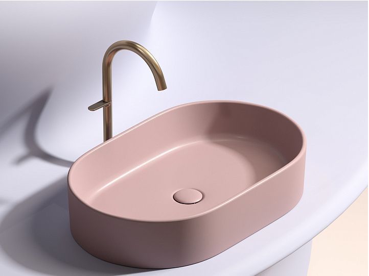 Умывальник CERAMICANOVA Element чаша накладная овальная (цвет Розовый Матовый) CN6048MP