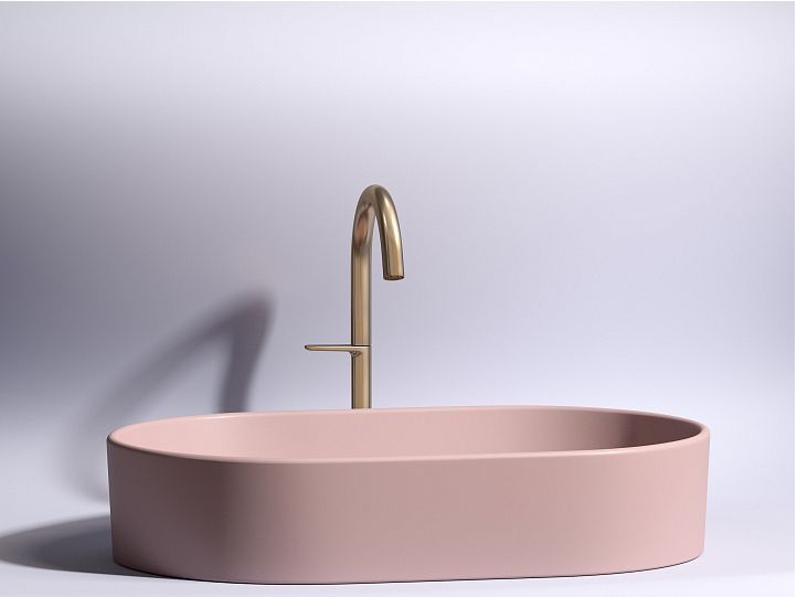 Умывальник CERAMICANOVA Element чаша накладная овальная (цвет Розовый Матовый) CN6048MP