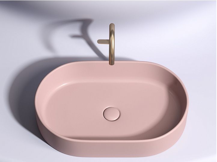 Умывальник CERAMICANOVA Element чаша накладная овальная (цвет Розовый Матовый) CN6048MP