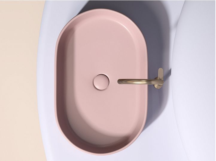 Умывальник CERAMICANOVA Element чаша накладная овальная (цвет Розовый Матовый) CN6048MP