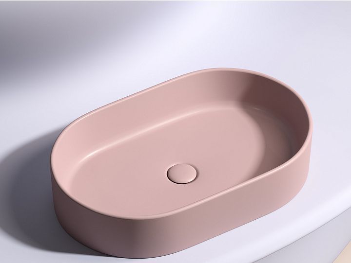 Умывальник CERAMICANOVA Element чаша накладная овальная (цвет Розовый Матовый) CN6048MP