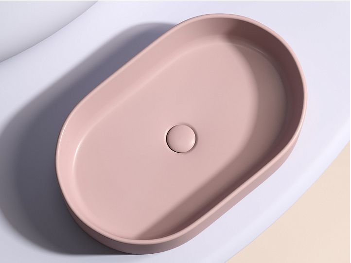 Умывальник CERAMICANOVA Element чаша накладная овальная (цвет Розовый Матовый) CN6048MP