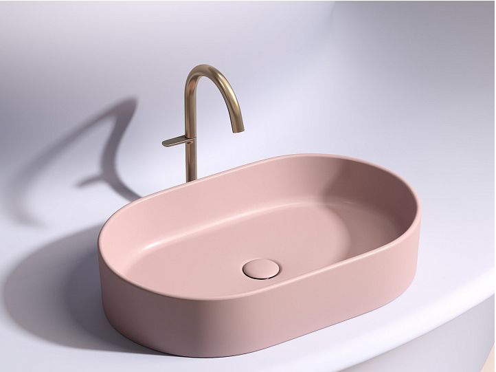 Умывальник CERAMICANOVA Element чаша накладная овальная (цвет Розовый Матовый) CN6048MP