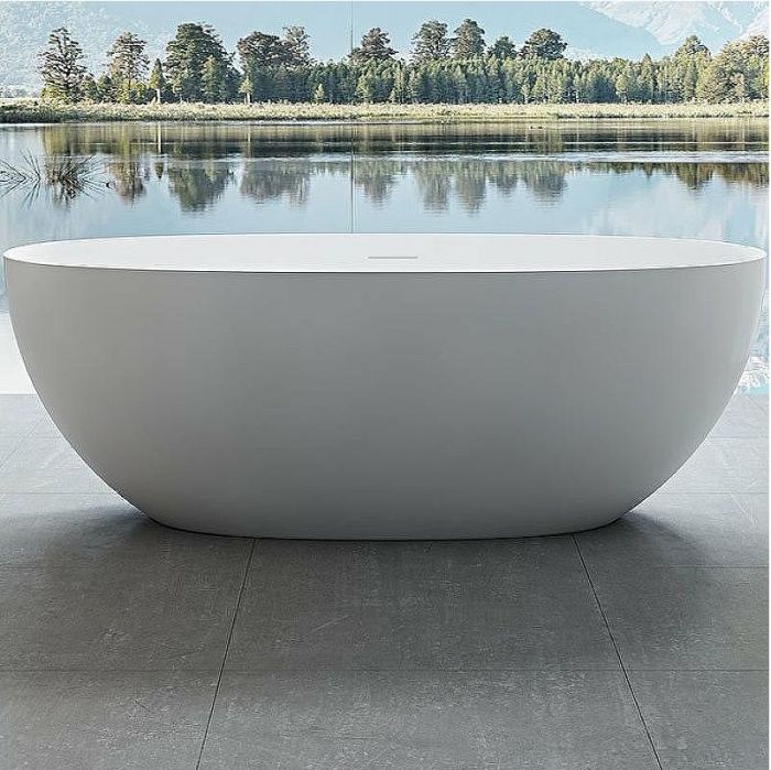 Ванна из искусственного камня Vincea 170x75 VBT-6S01MW Белая матовая без гидромассажа