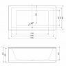 Передняя панель для акриловой ванны  CEZARES PLANE 1600x50x580
