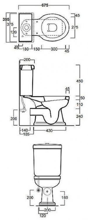 Унитаз компакт Simas Londra LO931bi без бачка и сиденья