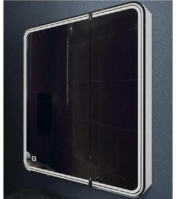 Зеркальный шкаф Art&Max Verona AM-Ver-800-800-2D-L-DS-F с подсветкой с сенсорным выключателем Белый