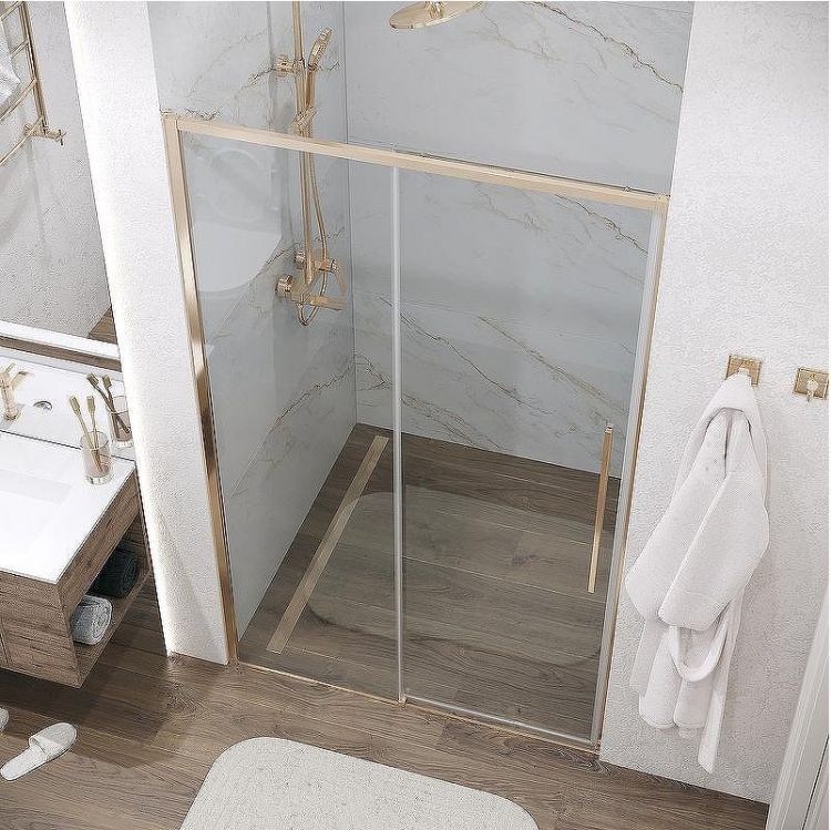 Душевая дверь Grossman Galaxy 130 100.K33.01.130.32.00 профиль Золото сатин стекло прозрачное