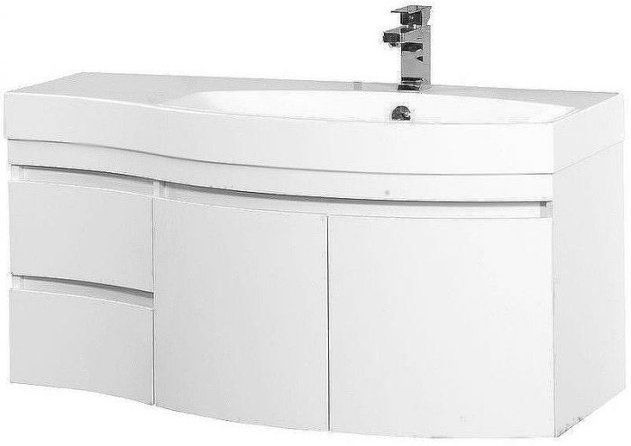 Тумба под раковину Aquanet Опера 115 R 169654 подвесная 2 дверцы 2 ящика Белая