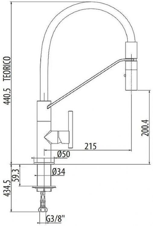 Смеситель для кухни Gattoni Linea 34 0715/PCC0 Хром Смеситель для кухни Gattoni Linea 34 0715/PCC0 Хром