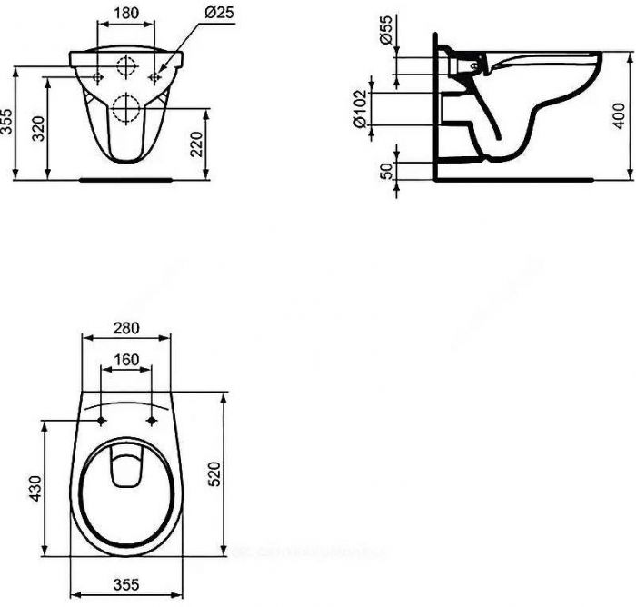 Унитаз Ideal Standard Asolo R011301 подвесной с сиденьем Микролифт