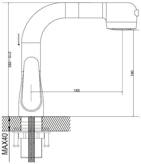 Смеситель для раковины Raffine F291H цвет Черный Смеситель для раковины Raffine F291H цвет Черный