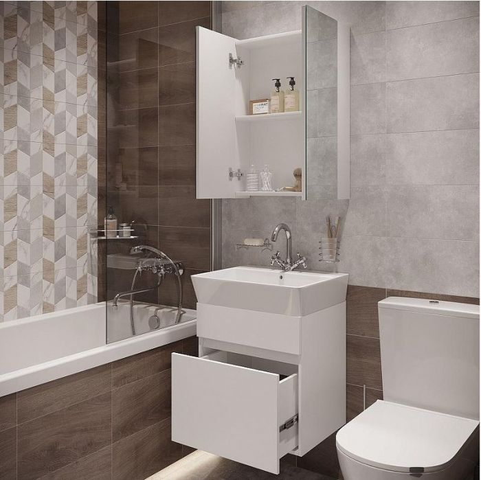 Зеркальный шкаф DIWO Архангельск 50 AH2303Z цвет Белый