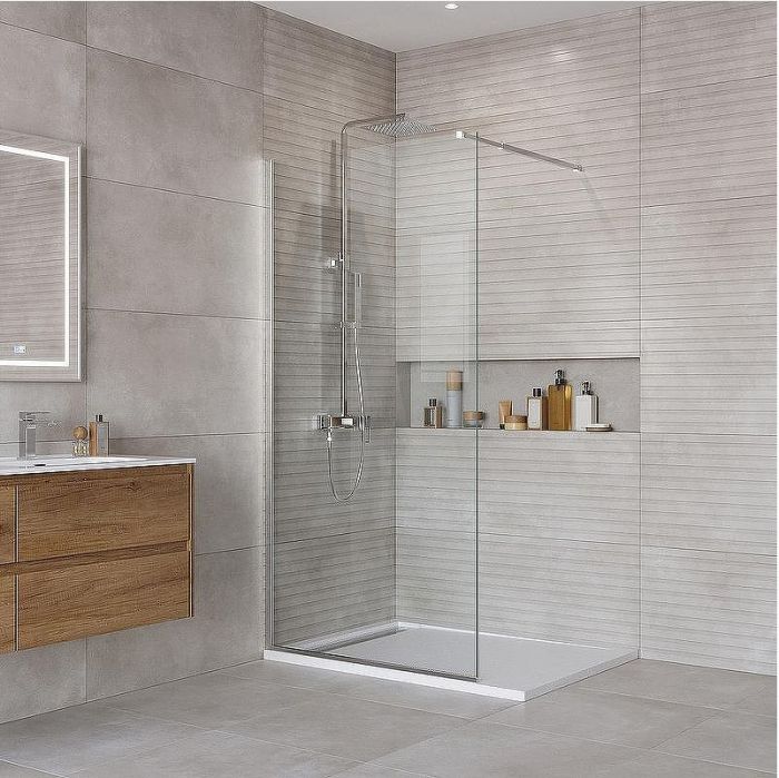 Душевая перегородка BelBagno Kraft 90 KRAFT-L-1-90-C-Cr профиль Хром стекло прозрачное