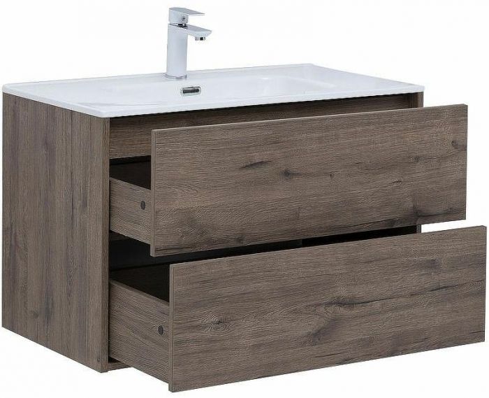 Тумба под раковину Aquanet Lino 80 Flat 287543 подвесная Дуб веллингтон