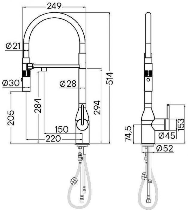Смеситель для кухни Paulmark Magneto One Ma213188-WH Белый матовый