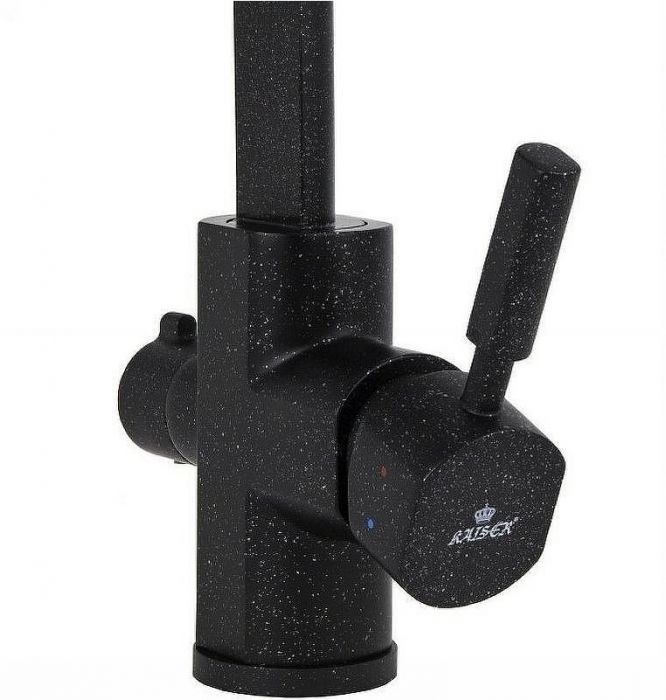 Смеситель для кухни Kaiser Decor 40144-2 Черный мрамор