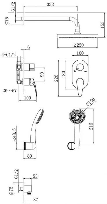 Душевая система Lemark Linara LM0429C цвет Хром