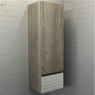 Шкаф пенал Comforty Страсбург 35 00-00006574 подвесной Дуб дымчатый Белый матовый