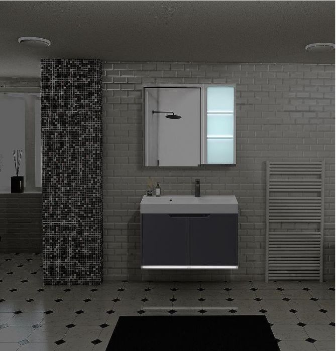 Комплект мебели для ванной Ceruttispa Maiella 70 10037 подвесной Темно-серый