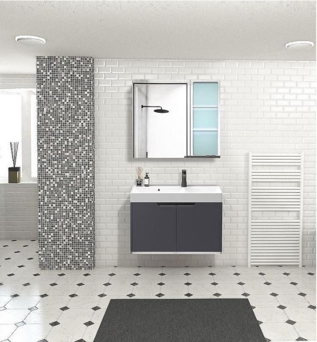 Комплект мебели для ванной Ceruttispa Maiella 70 10037 подвесной Темно-серый