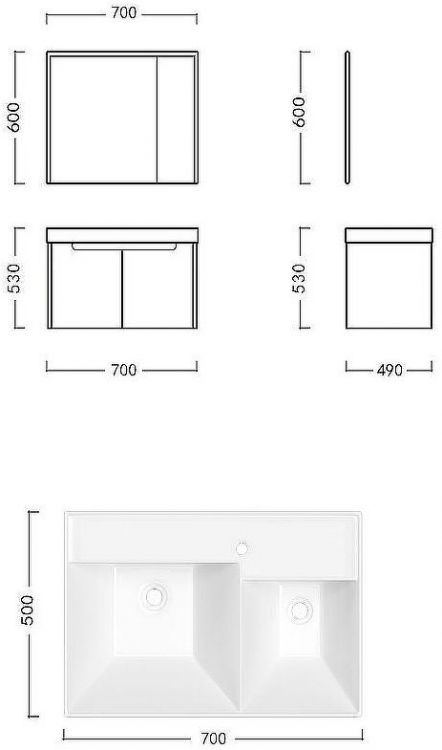 Комплект мебели для ванной Ceruttispa Maiella 70 10037 подвесной Темно-серый