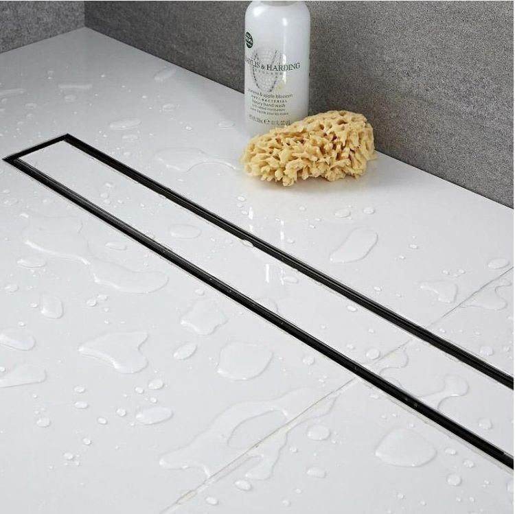 Душевой лоток RGW SDR-08B-120 21210812-014 с Черной матовой решеткой / под плитку