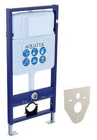 Комплект унитаза с инсталляцией Aquatek Set Aquatek Лея cm-018 4в1 с сиденьем Микролифт и клавишей смыва Хром глянцевый