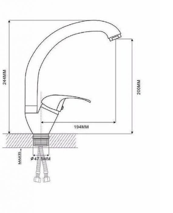Смеситель для кухни Ekko E41072 Хром