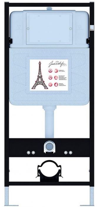 Комплект унитаза с инсталляцией Jacob Delafon Odeon Rive Gauche EDR103-00 с сиденьем Микролифт и Белой глянцевой клавишей смыва