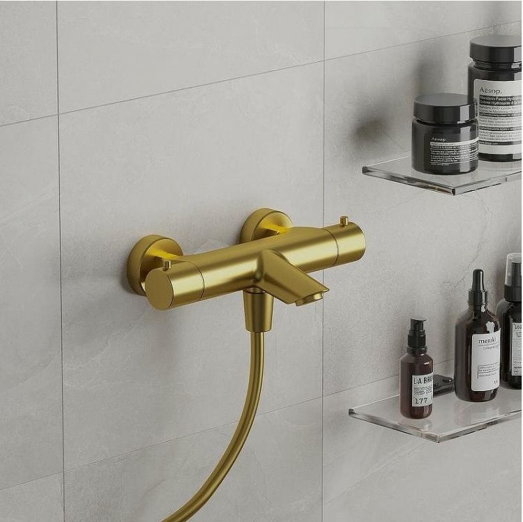 Смеситель для ванны Paini Cox 78PJ111TH с термостатом Золото матовое Смеситель для ванны Paini Cox 78PJ111TH с термостатом Золото матовое