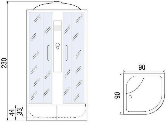 Душевая кабина River Desna XL 90x90 TH 10000006150 с поддоном
