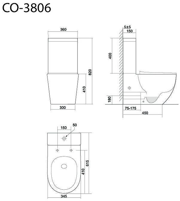 Унитаз компакт Triton Tornado Corso TR-CO-3806 Щ0000060853 цвет Белый с бачком и сиденьем Микролифт