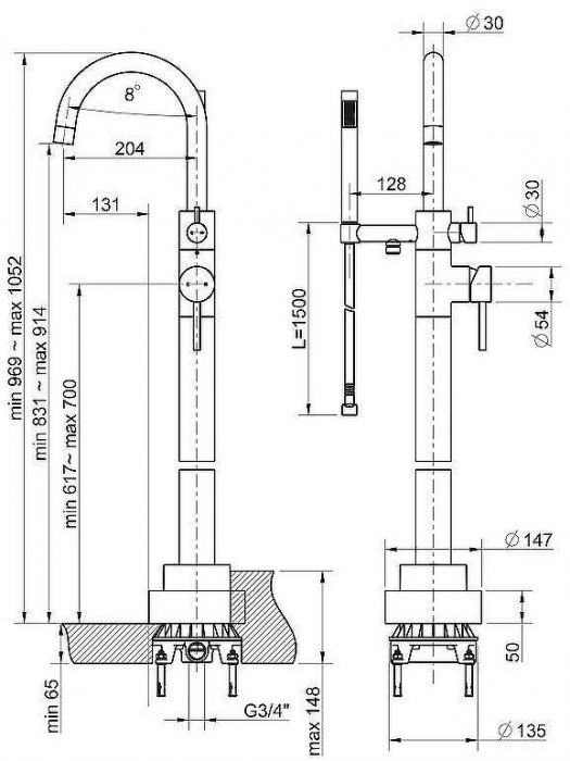 Смеситель для ванны Paini Cox 78CR136LM Хром