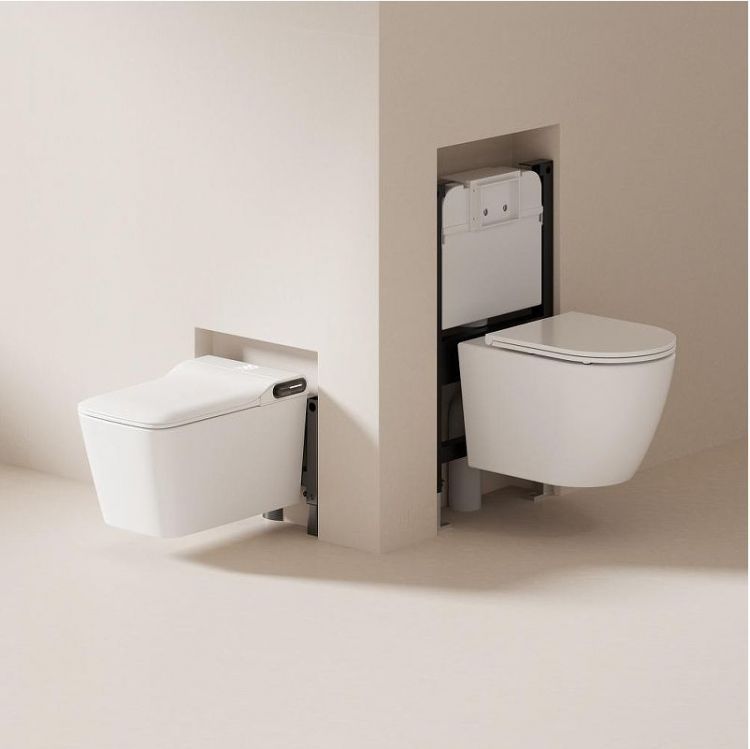 Комплект унитаза биде с инсталляцией Abber Rechteck AC1215S-AC0101P2 цвет Белый с сиденьем Микролифт